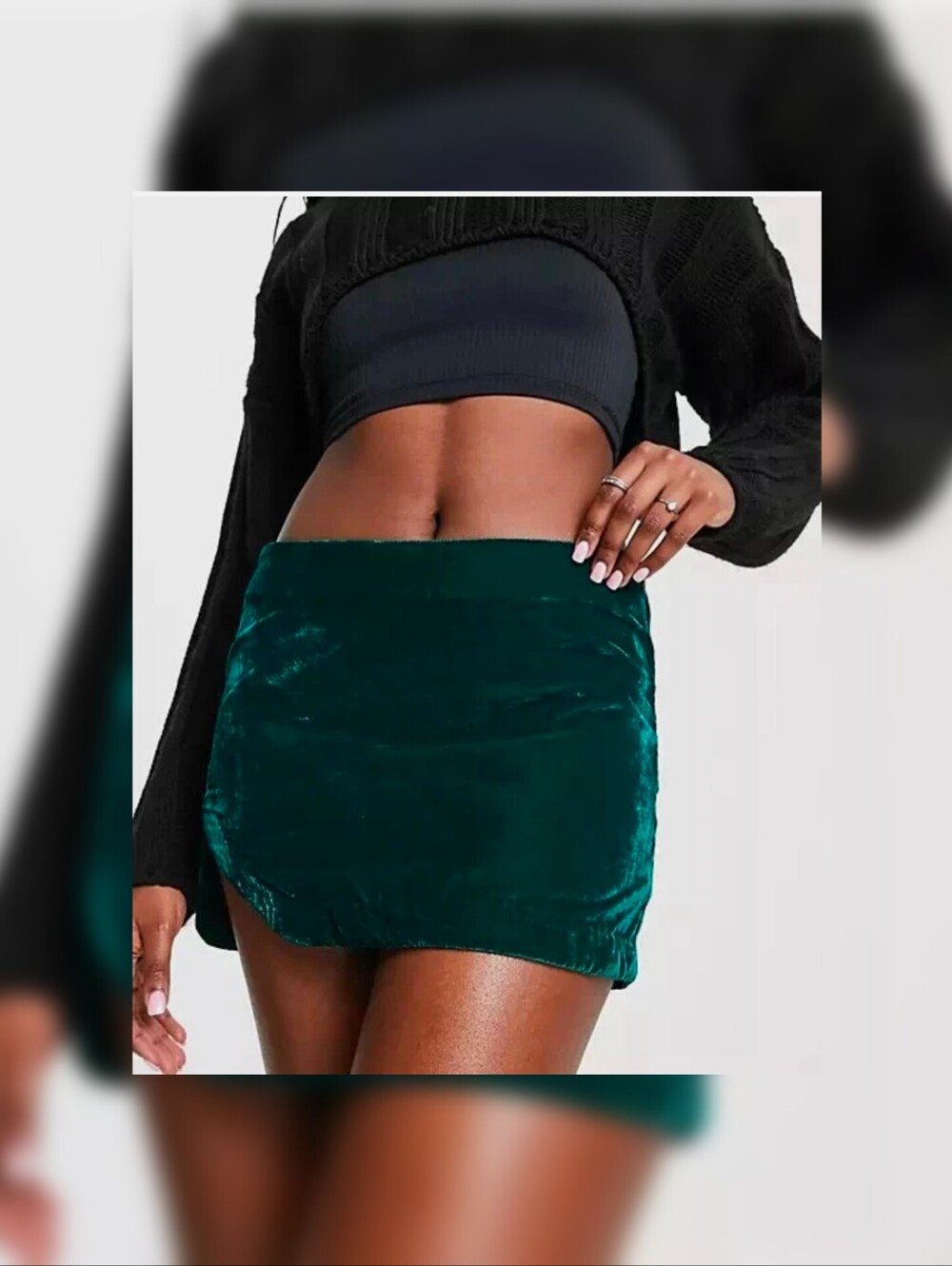 FREE PEOPLE Annalise VELVET Mini Skirt 4